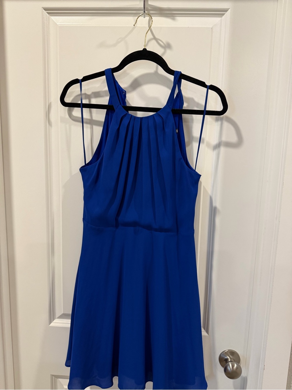 Royal Blue Pleated back closure Women's Dress
